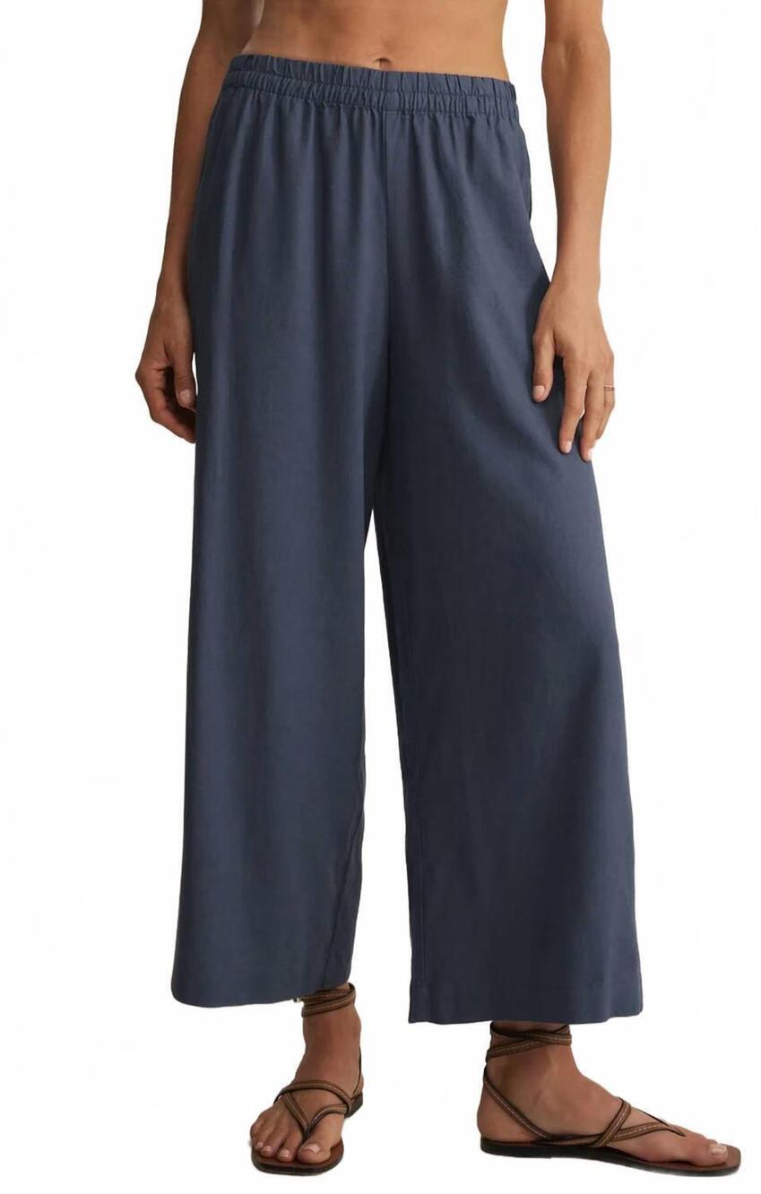 NEW Z SUPPLY scout wide leg linen pant in vintage indigo